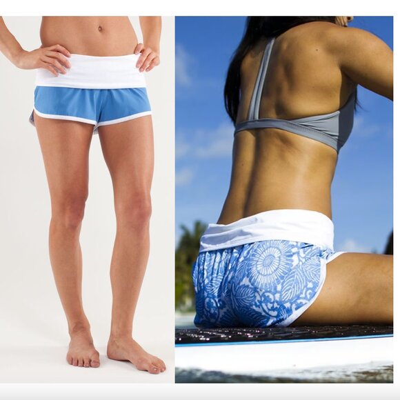 LULULEMON Flip Out Board Shorts sz 6 swim bottoms Porcelain blue - Picture 1 of 9